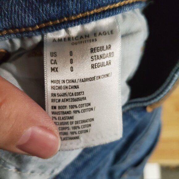 American Eagle Outfitters Jeans Women’s 0 Blue Mom Straight Stretch Denim - Picture 3 of 12